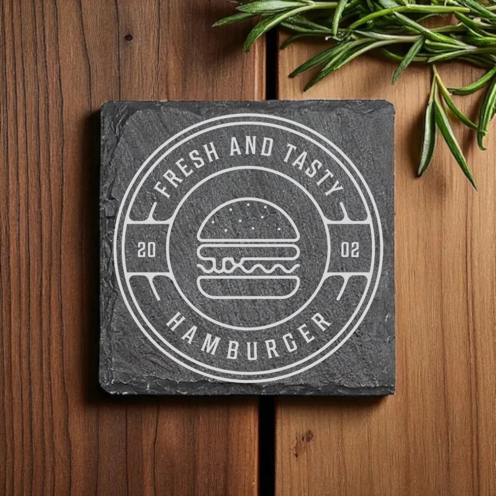 Personalized Engraved Slate Coaster - Custom Gift for any Business