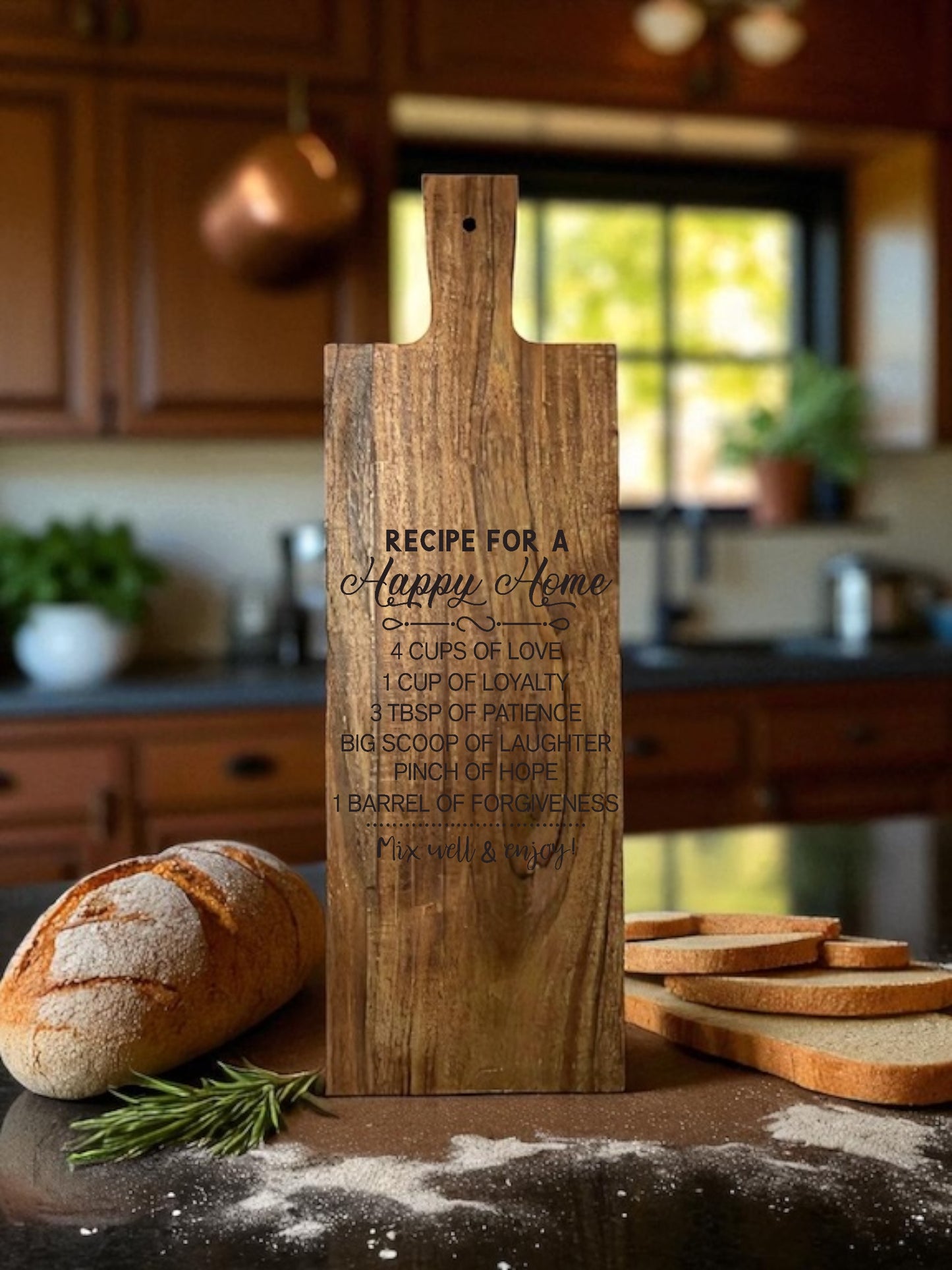 Personalized "Recipe" Engraved Wooden Serving Board | Heartfelt Gift for Mom, Sister, Love & Friendship