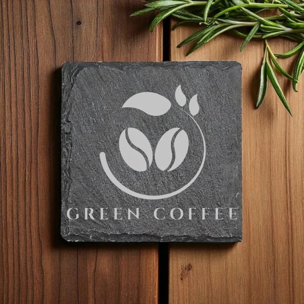 Personalized Engraved Slate Coaster - Custom Gift for any Business