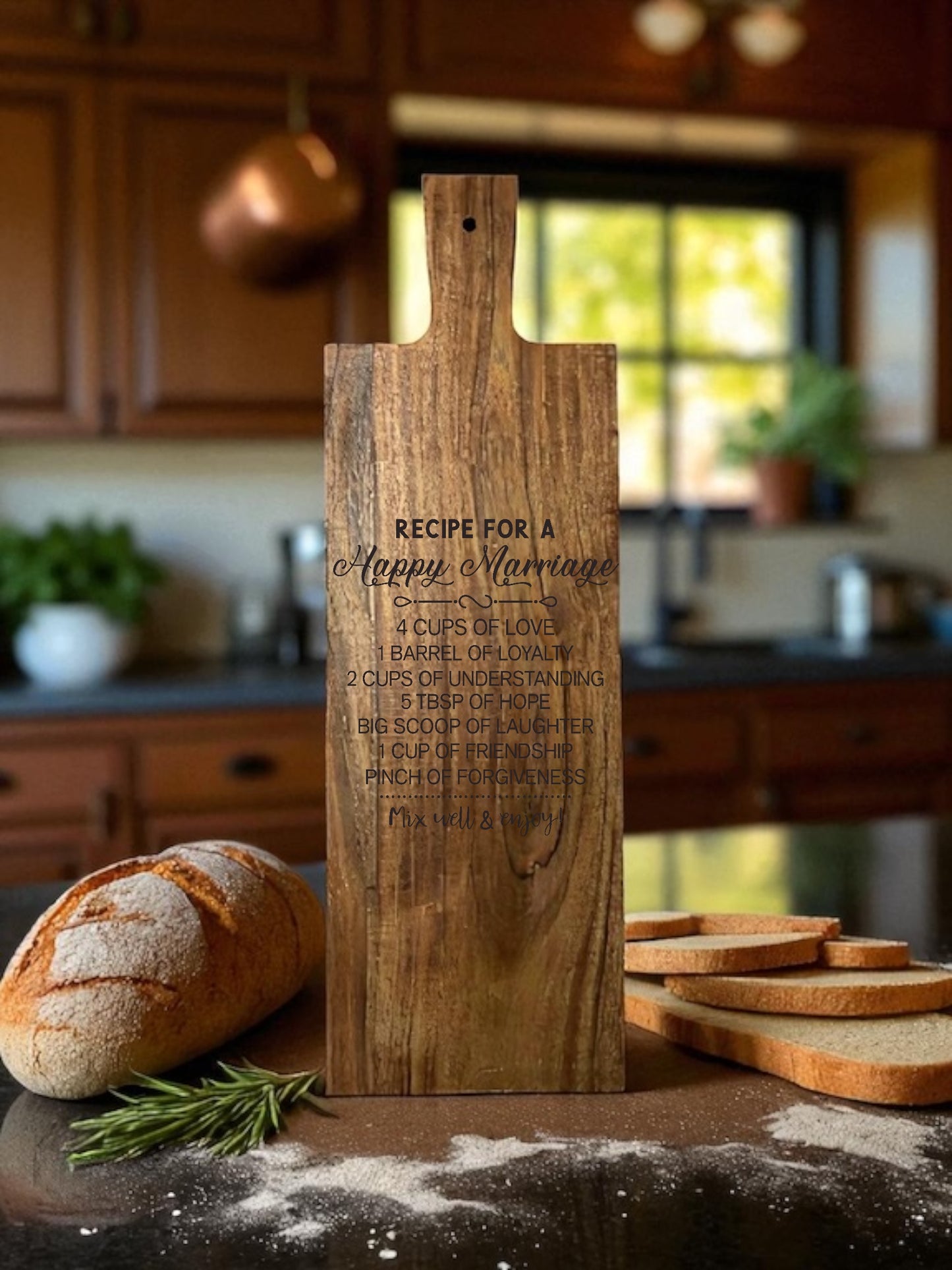 Personalized "Recipe" Engraved Wooden Serving Board | Heartfelt Gift for Mom, Sister, Love & Friendship