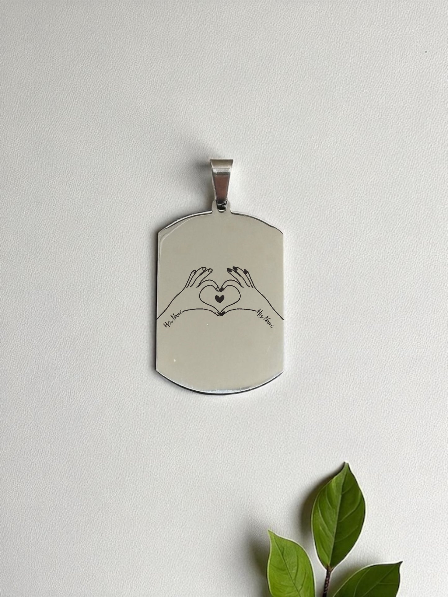Personalized Couple's Promise Necklace | Custom Engraved Stainless Steel Pendant | Made in Luxembourg