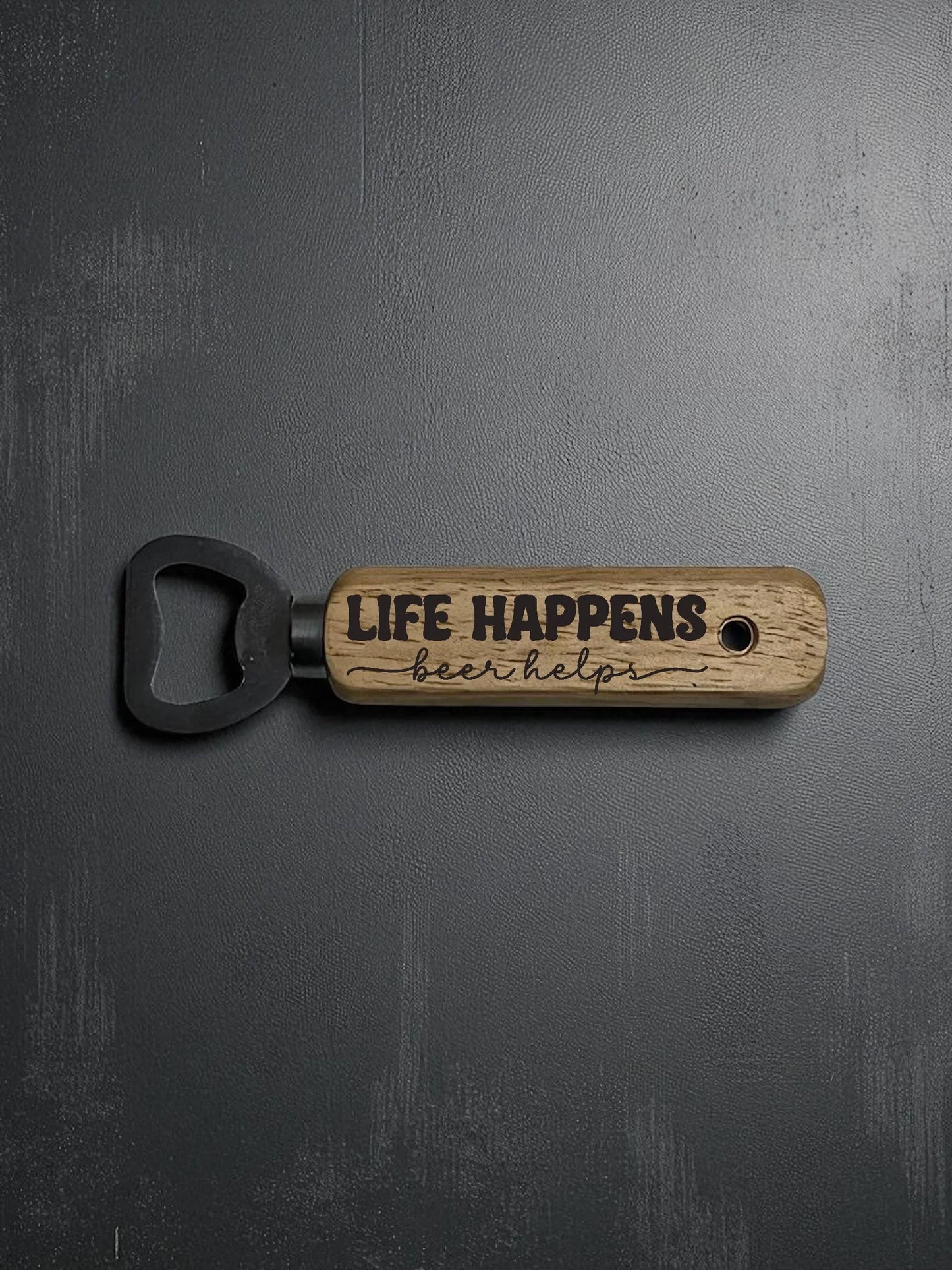 Artisan Engraved Wooden Bottle Opener