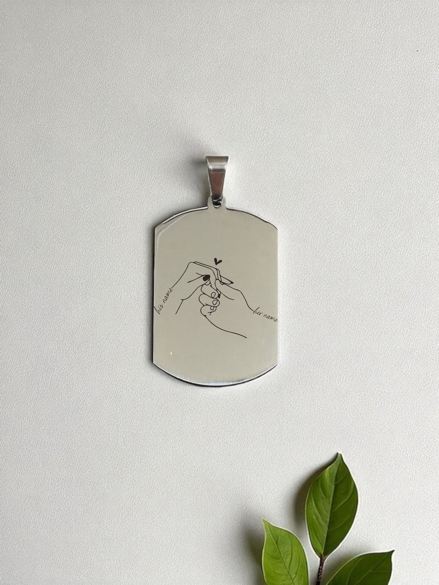 Personalized Couple's Promise Necklace | Custom Engraved Stainless Steel Pendant | Made in Luxembourg