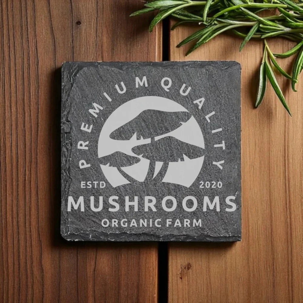Personalized Engraved Slate Coaster - Custom Gift for any Business