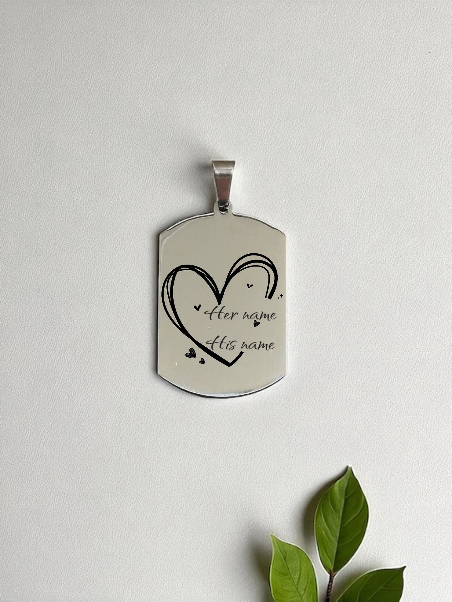Personalized Couple's Promise Necklace | Custom Engraved Stainless Steel Pendant | Made in Luxembourg