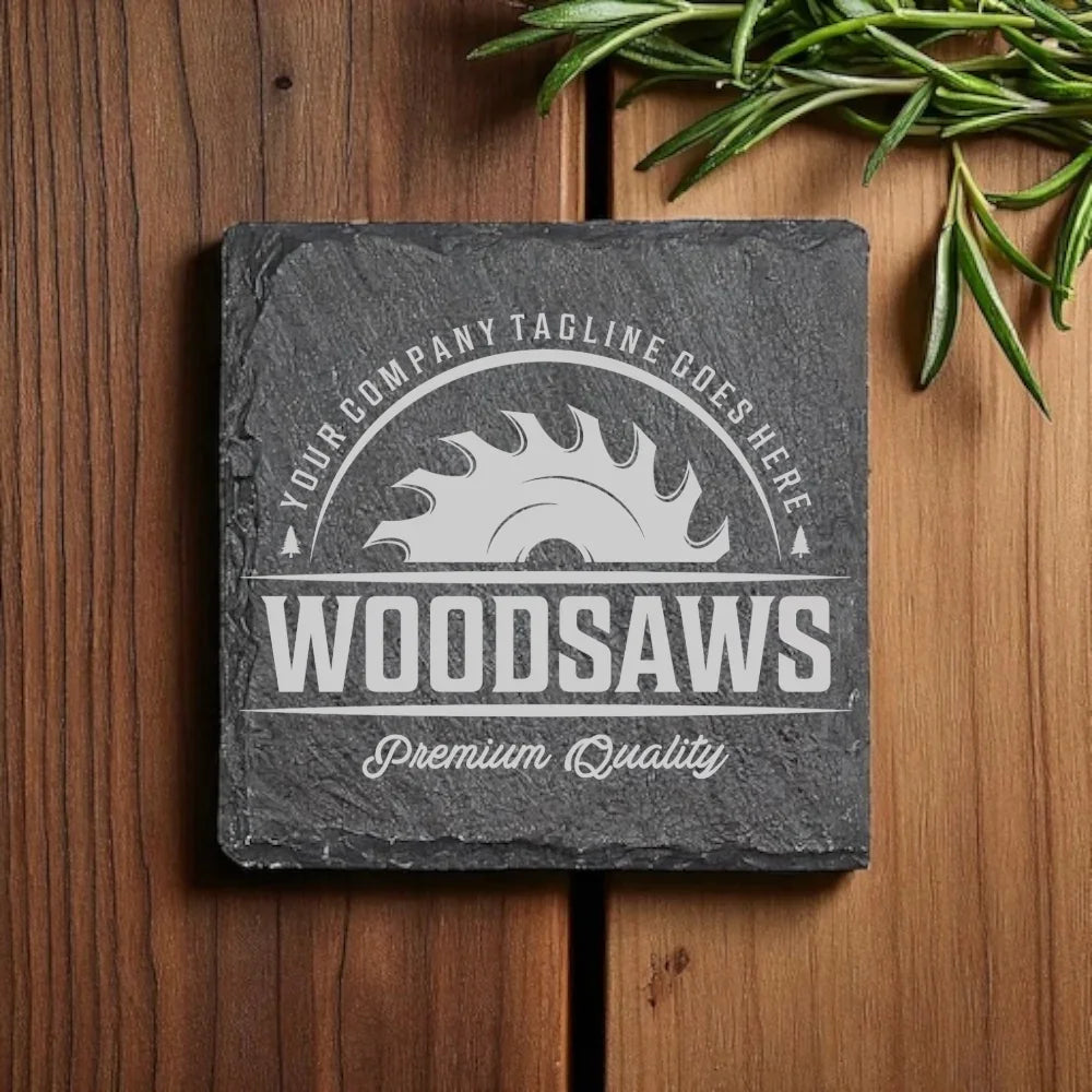 Personalized Engraved Slate Coaster - Custom Gift for any Business