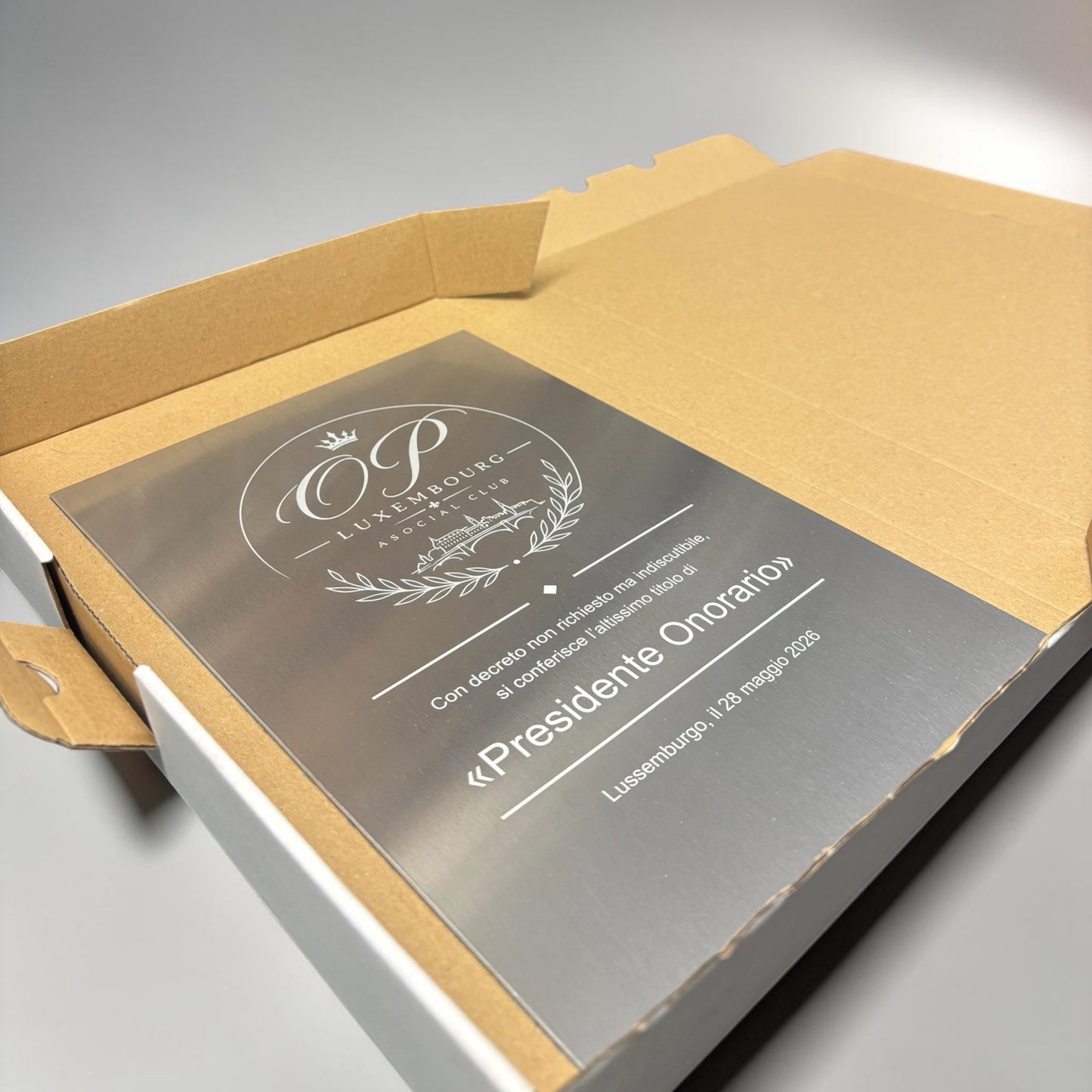 Custom Laser Engraved Aluminium Plaque | Commemorative & Business Signs | Made in Luxembourg
