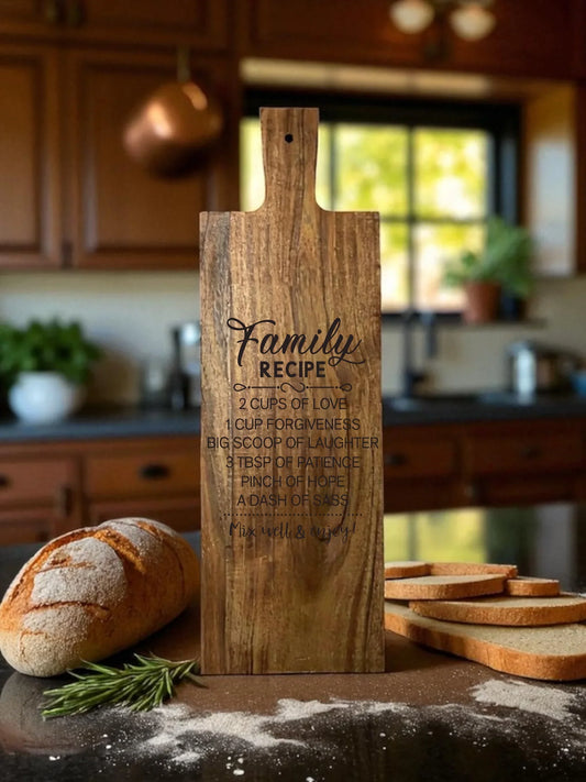 Personalized "Recipe" Engraved Wooden Serving Board | Heartfelt Gift for Mom, Sister, Love & Friendship