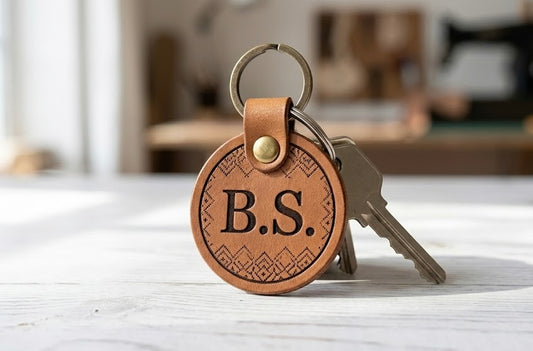 Personalized Laser Engraved Leather Keychain & Bag Tag | Custom Gift | Made in Luxembourg