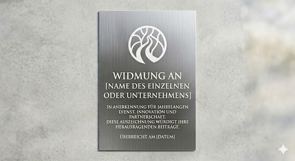 Custom Laser Engraved Aluminium Plaque | Commemorative & Business Signs | Made in Luxembourg