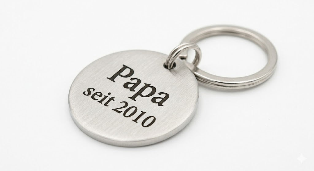 Personalized Laser Engraved Keychain | Custom Stainless Steel | Made in Luxembourg