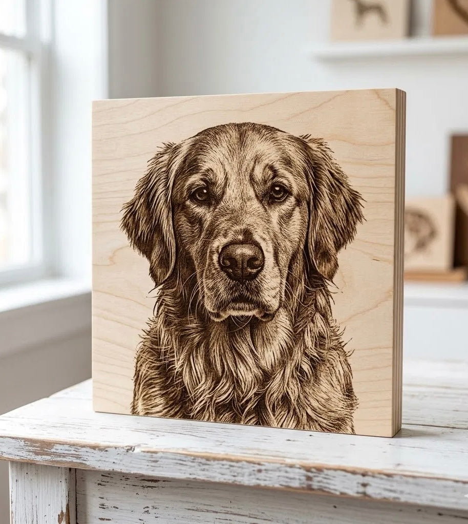 Laser Photo Engraving | Portrait on Wood or Metal | Unique Personalized Gift | Luxembourg