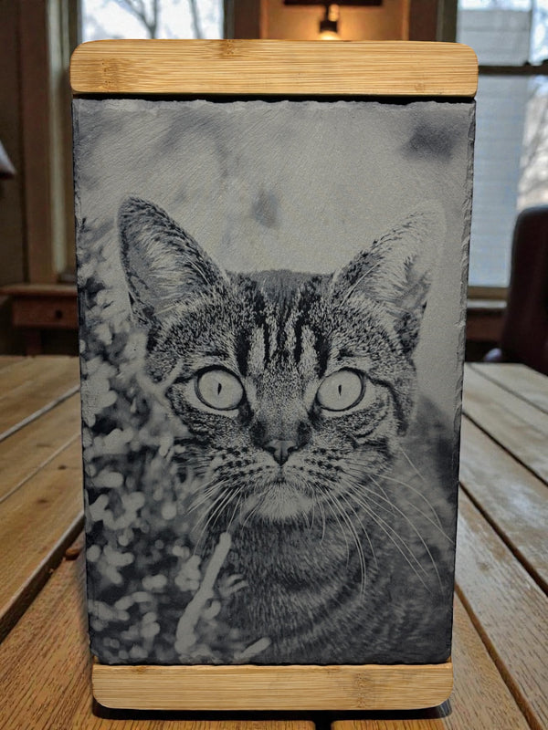Pet Portrait Engraved on Slate Block