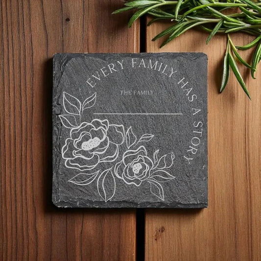 Personalized Engraved Slate Coaster - Custom Gift for Any Occasion
